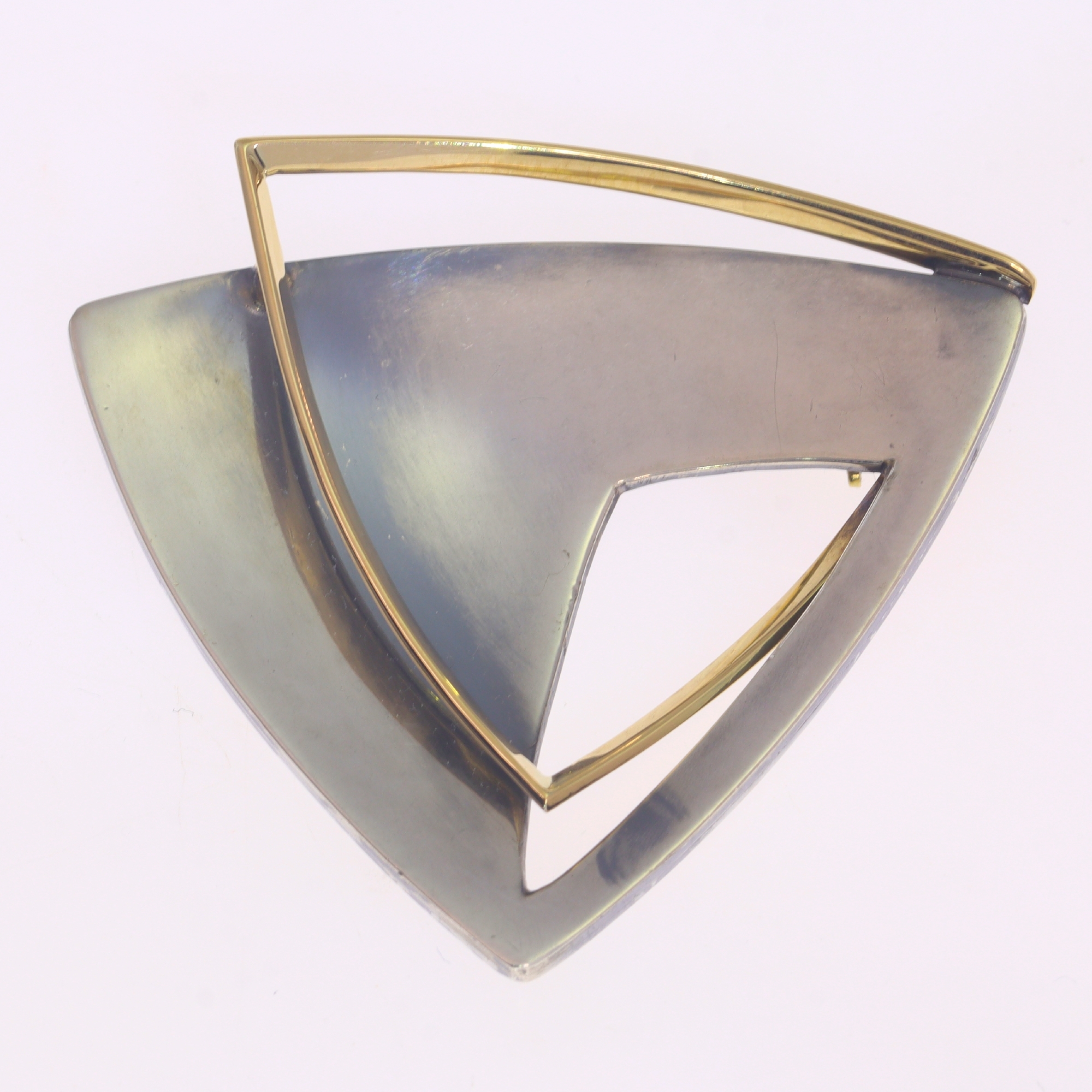 Artist Jewelry by Chris Steenbergen silver and gold brooch